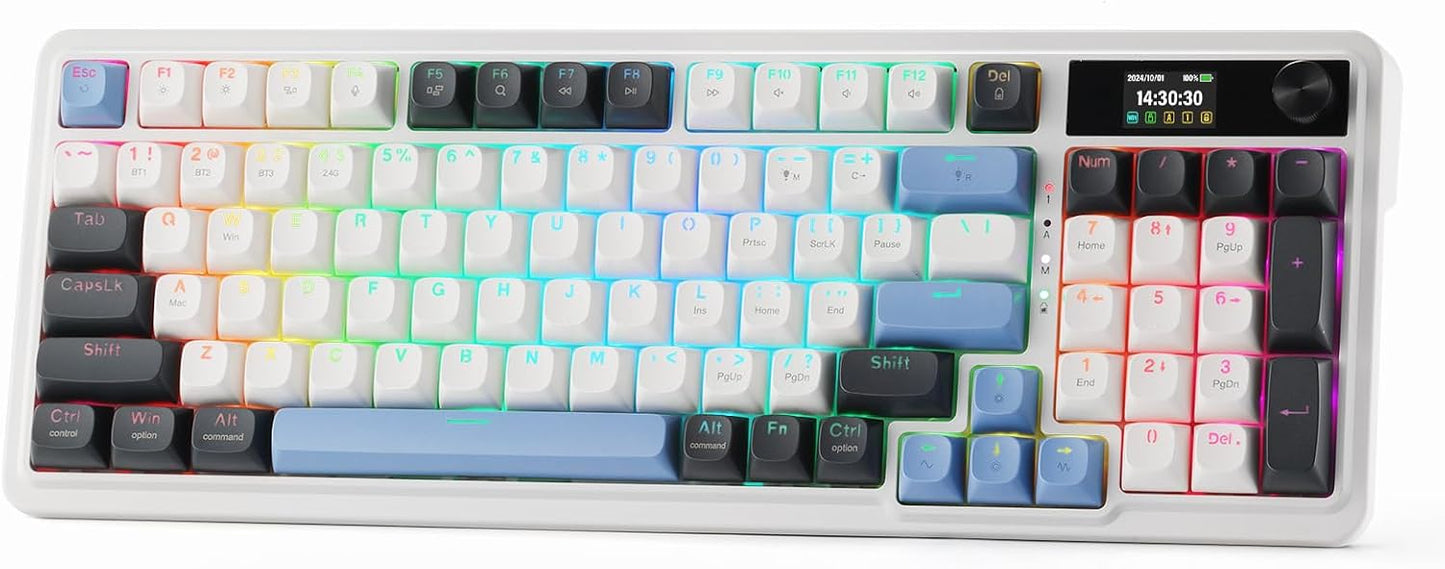 Redragon K719 Teclado inalámbrico para juegos con junta con pantall...