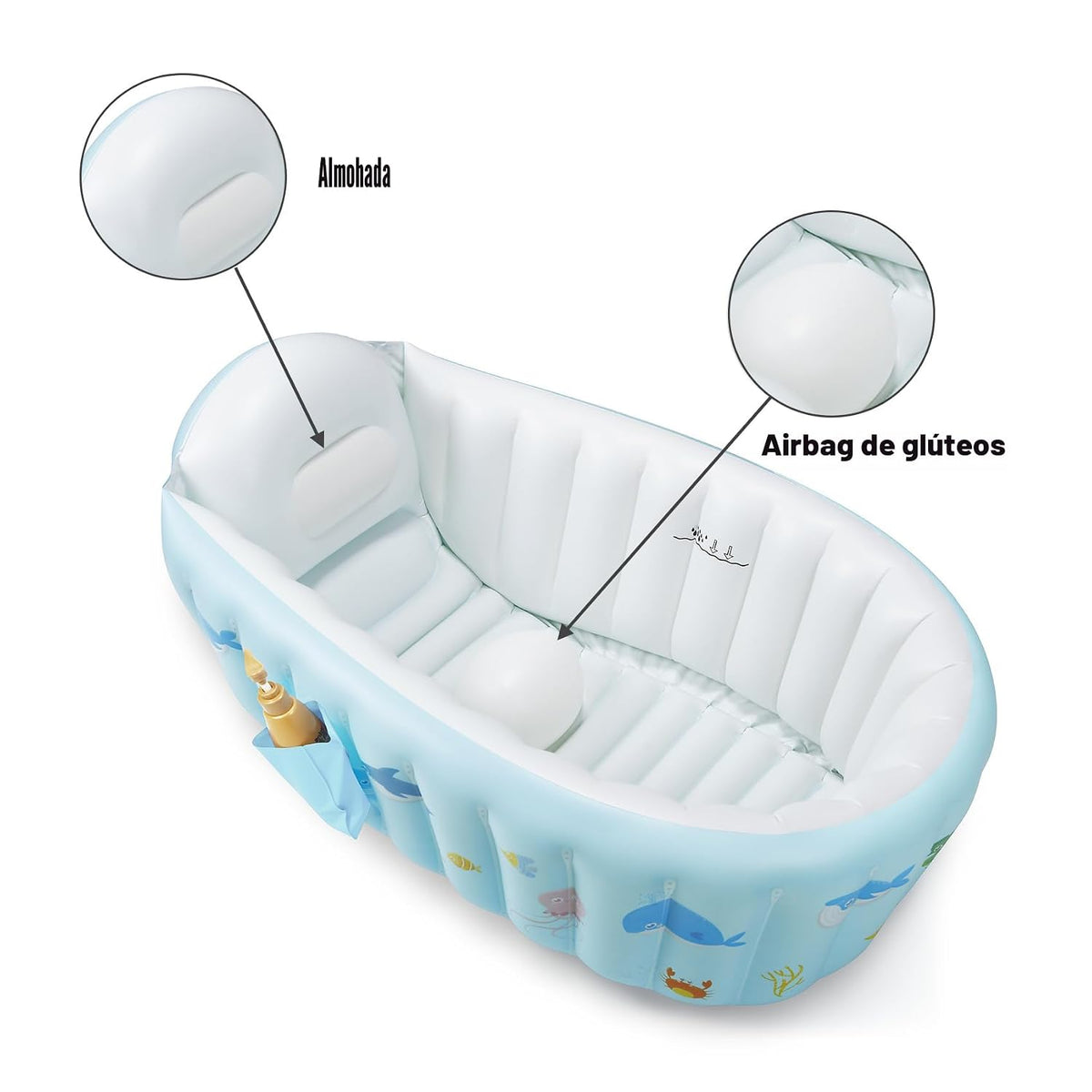 PandaEar Bañera inflable del bebé, bañera portátil del viaje con la...