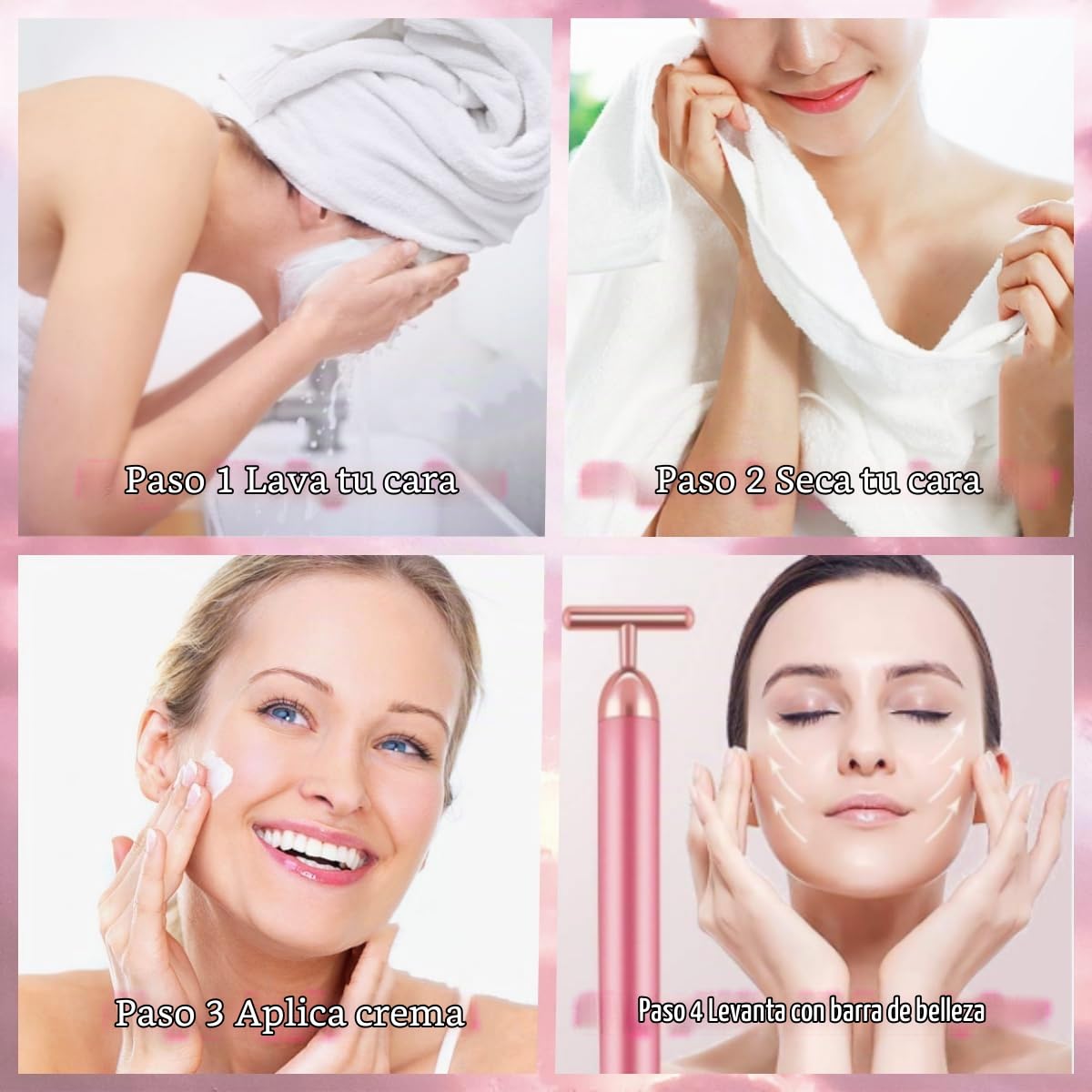 GOODYBUY - Masajeador facial de pulso dorado de 24 quilates, con fo...