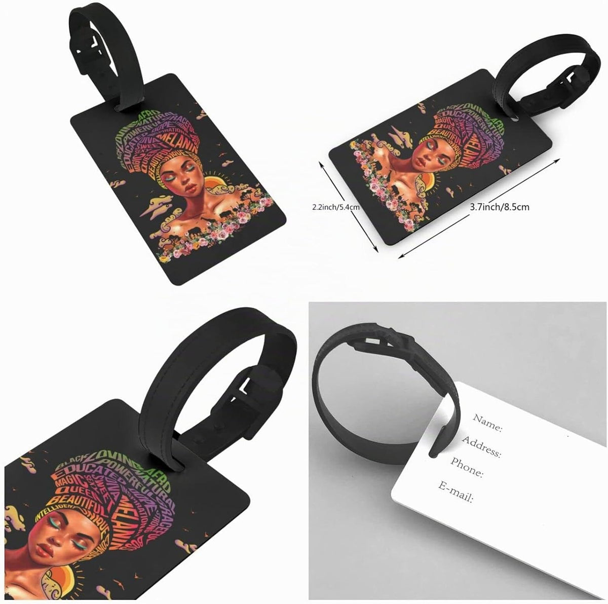 Hepmant Protector de maleta de viaje para mujer afroamericana, elás...