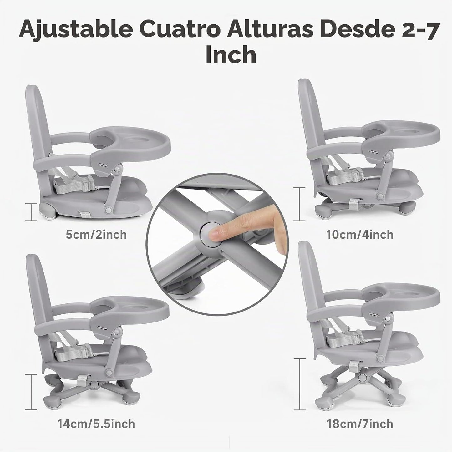 YOLEO Silla alta para bebé, asiento elevador para mesa de comedor,...
