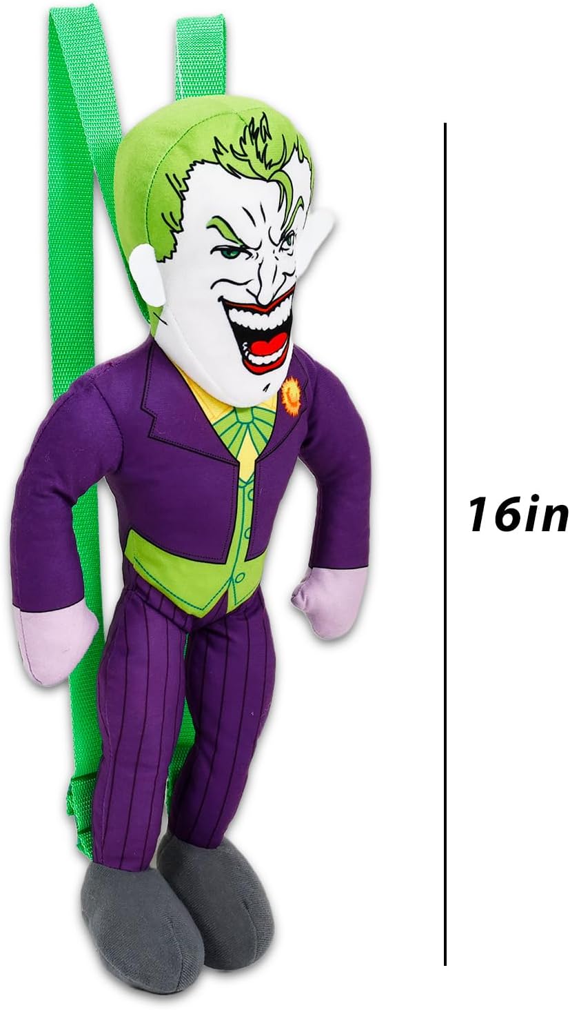 DC Comics Batman The Joker - Juego de mochila de peluche con muñeco...