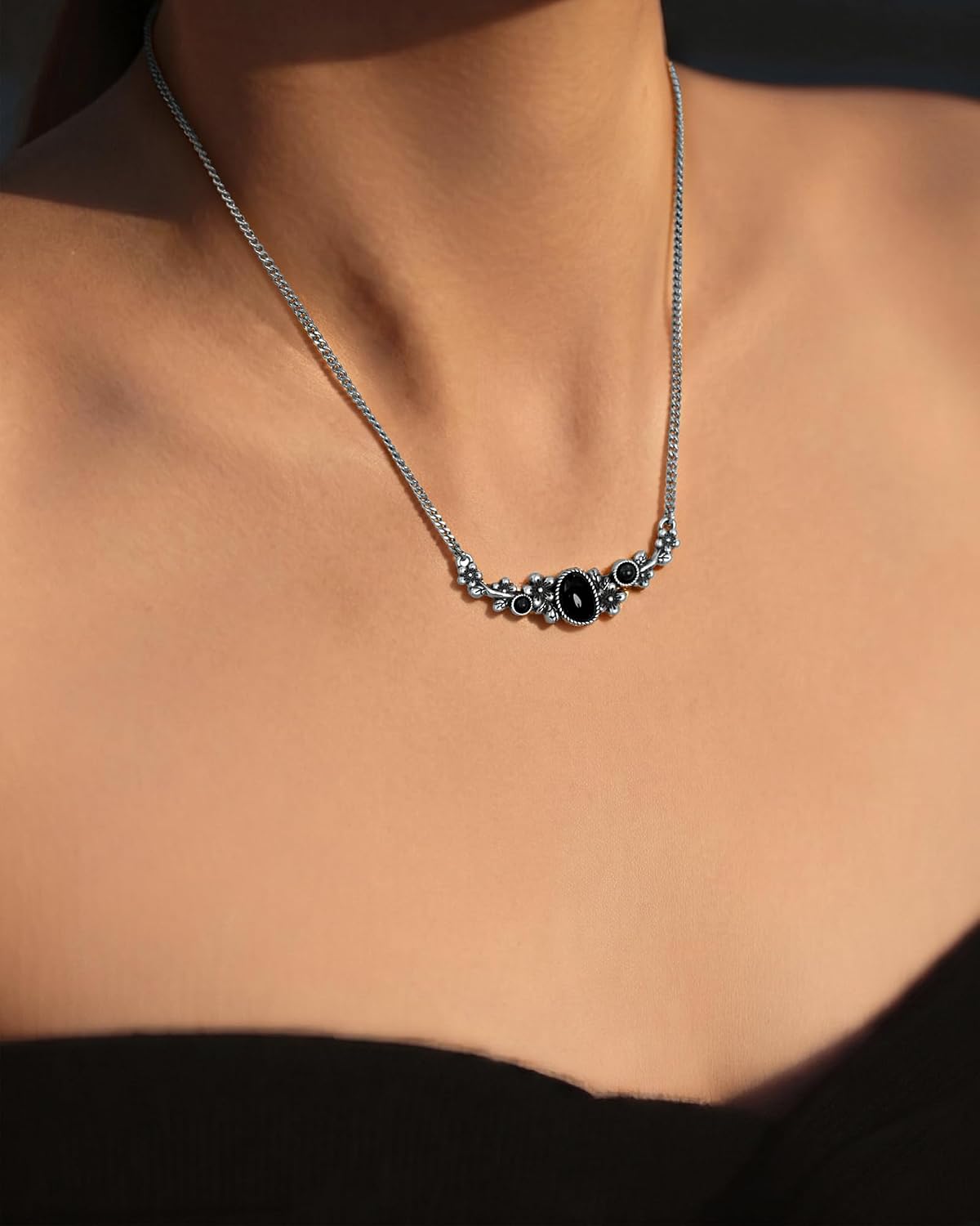 Collar turquesa con piedra floral Wrangler, joyería turquesa para m...