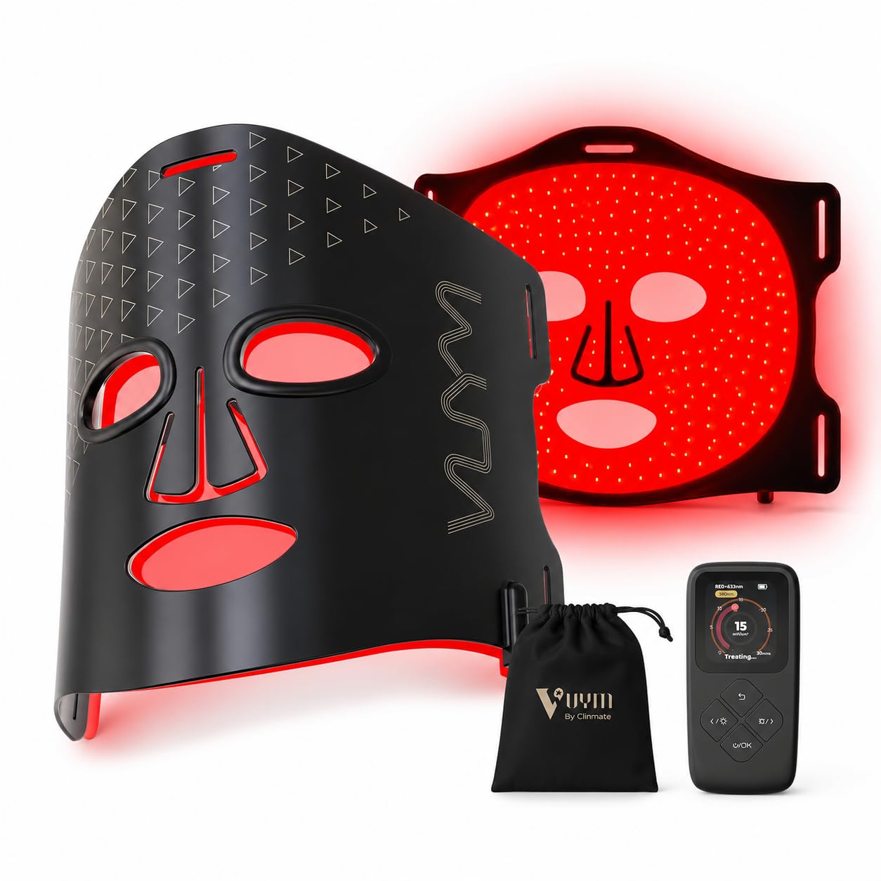 Máscara facial de terapia de luz roja infrarroja VYM con controlado...
