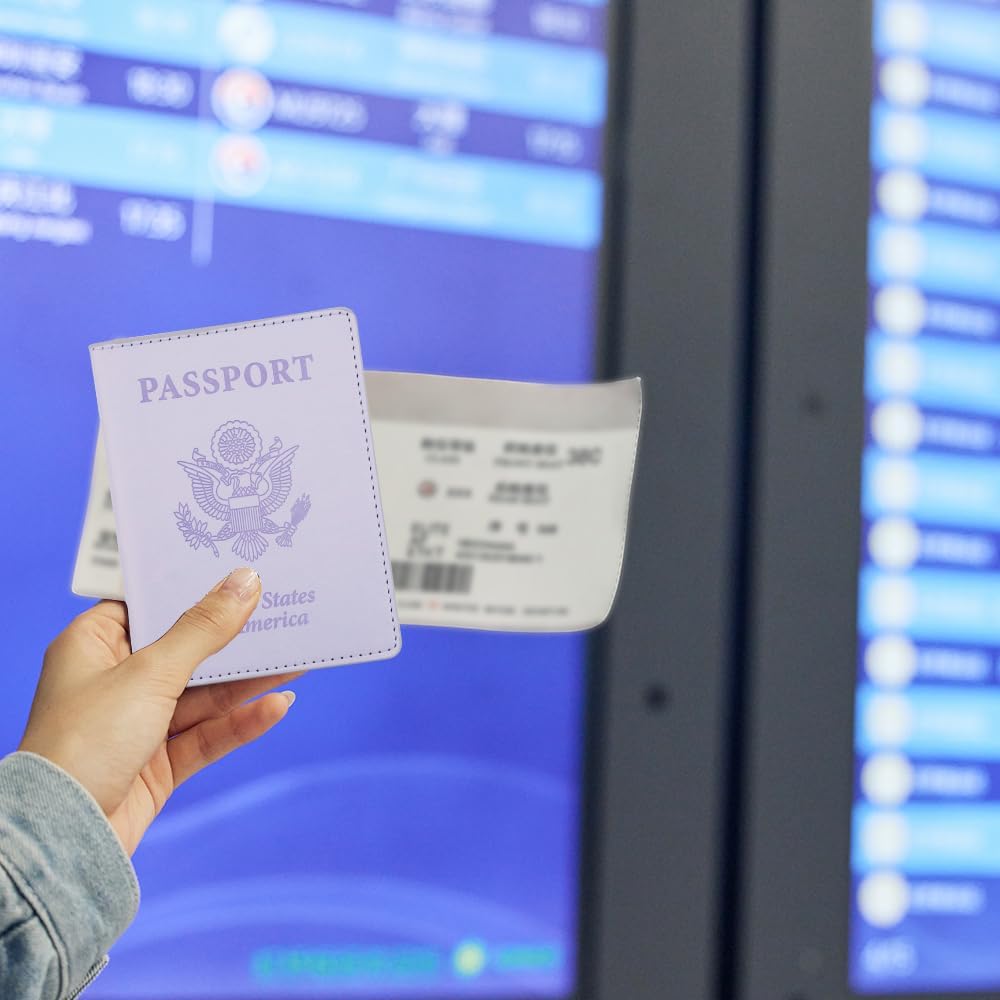 Funda de cuero para pasaporte - Cartera de pasaporte de viaje para...
