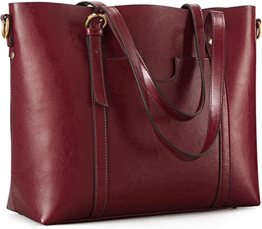 Kattee Bolso de mano de cuero genuino para mujer, bolsos suaves vin...