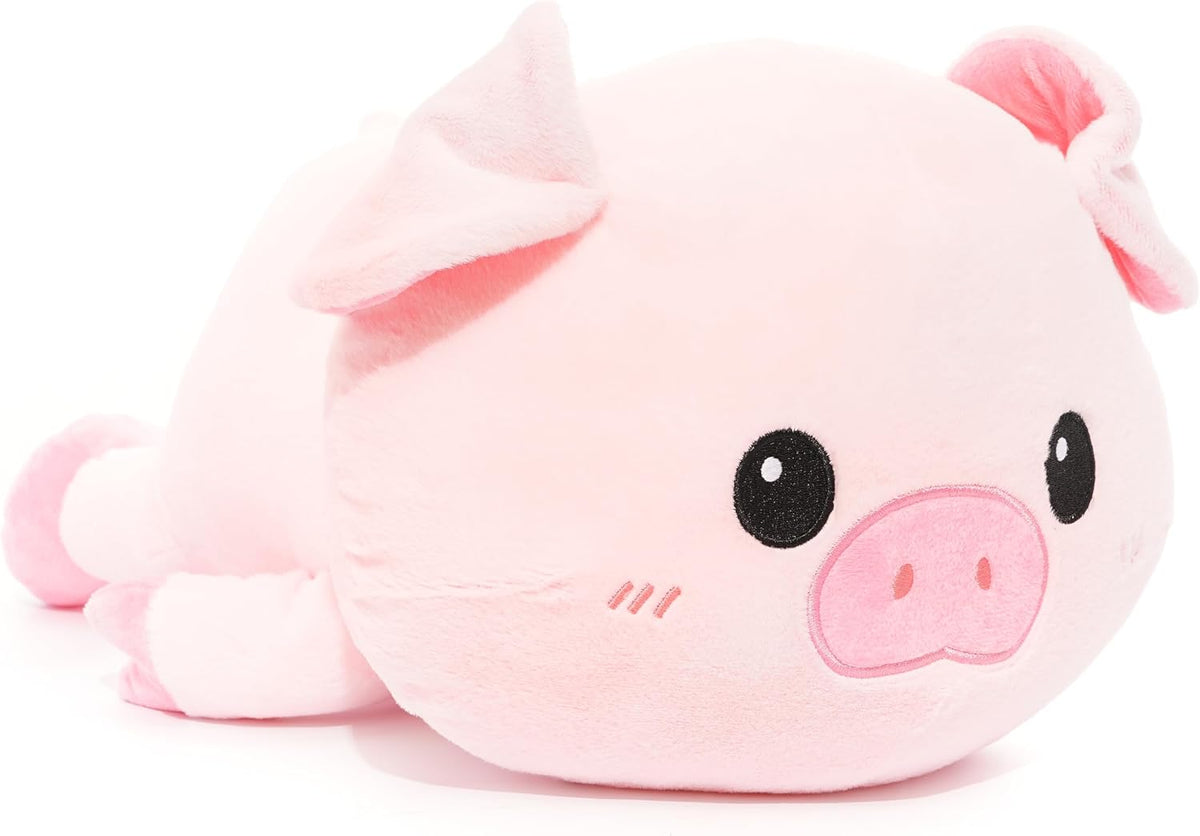 WEIGEDU - Lindo animal de peluche suave de cerdo rosa, 18 pulgadas...