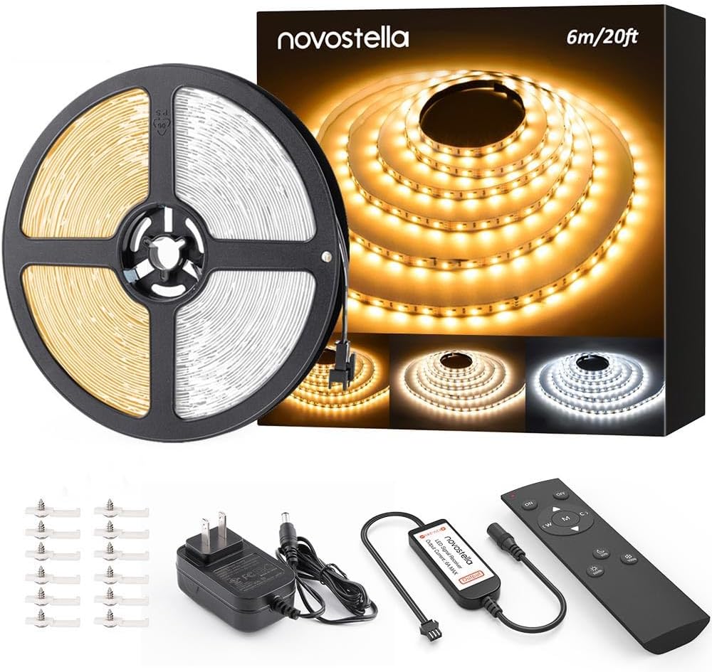 NOVOSTELLA Kit de tira de luces LED blancas sintonizables de 20 pie...