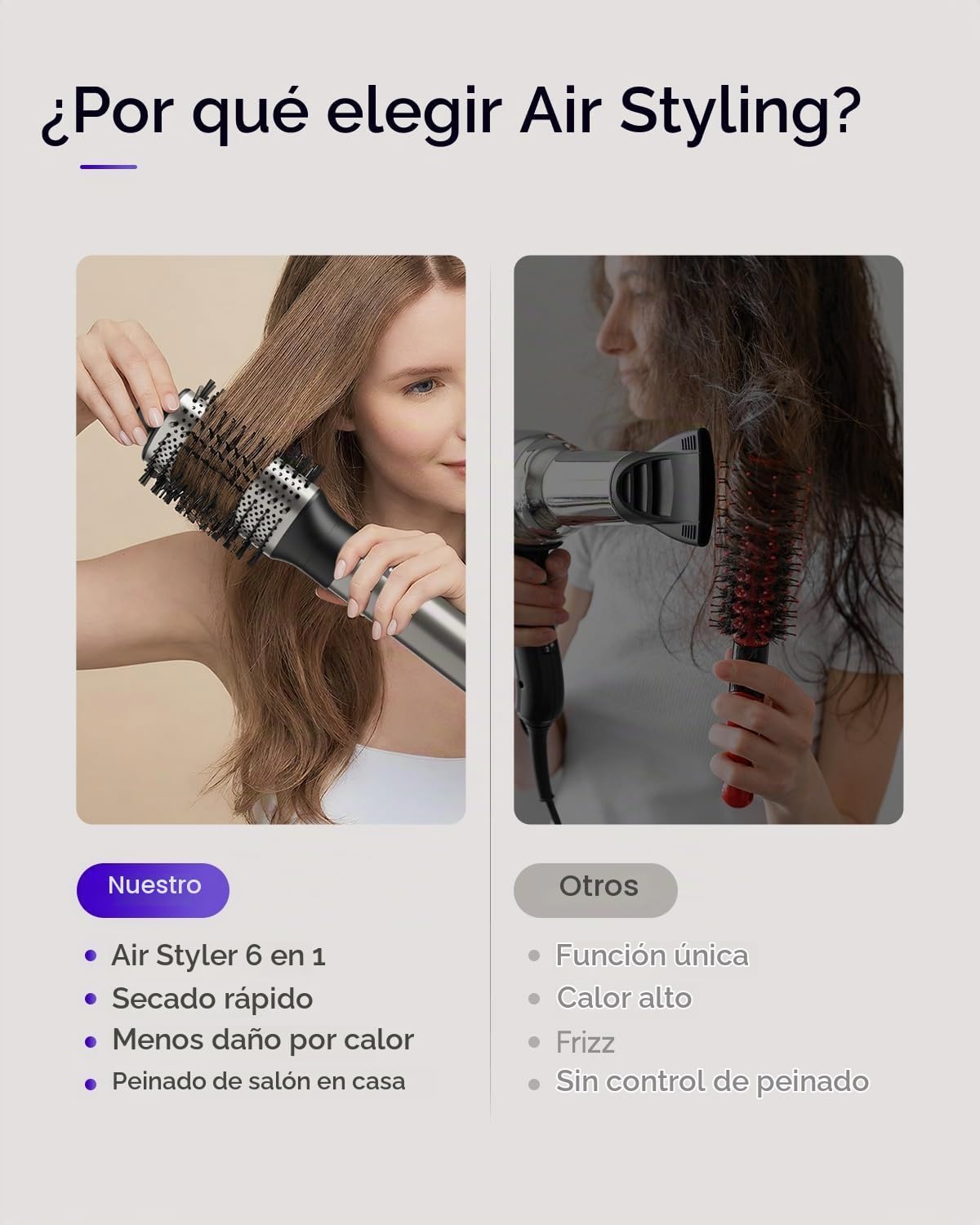 7MAGIC 6 en 1 Multi Hair Styler &amp; Cepillo Secador de Pelo de Al...
