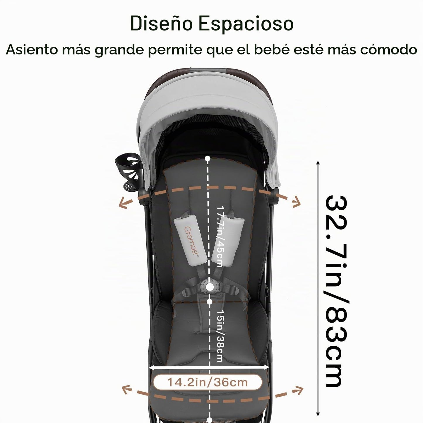 Gromast Gravity - Cochecito de bebé plegable \u2013 Cochecito portá...
