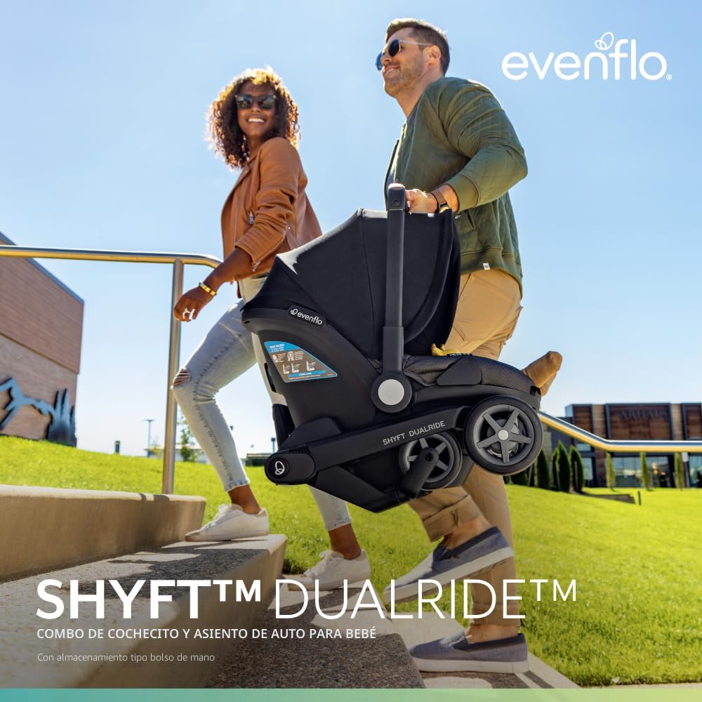 Evenflo Shyft DualRide Combo de Asiento de Coche Infantil y Cocheci...