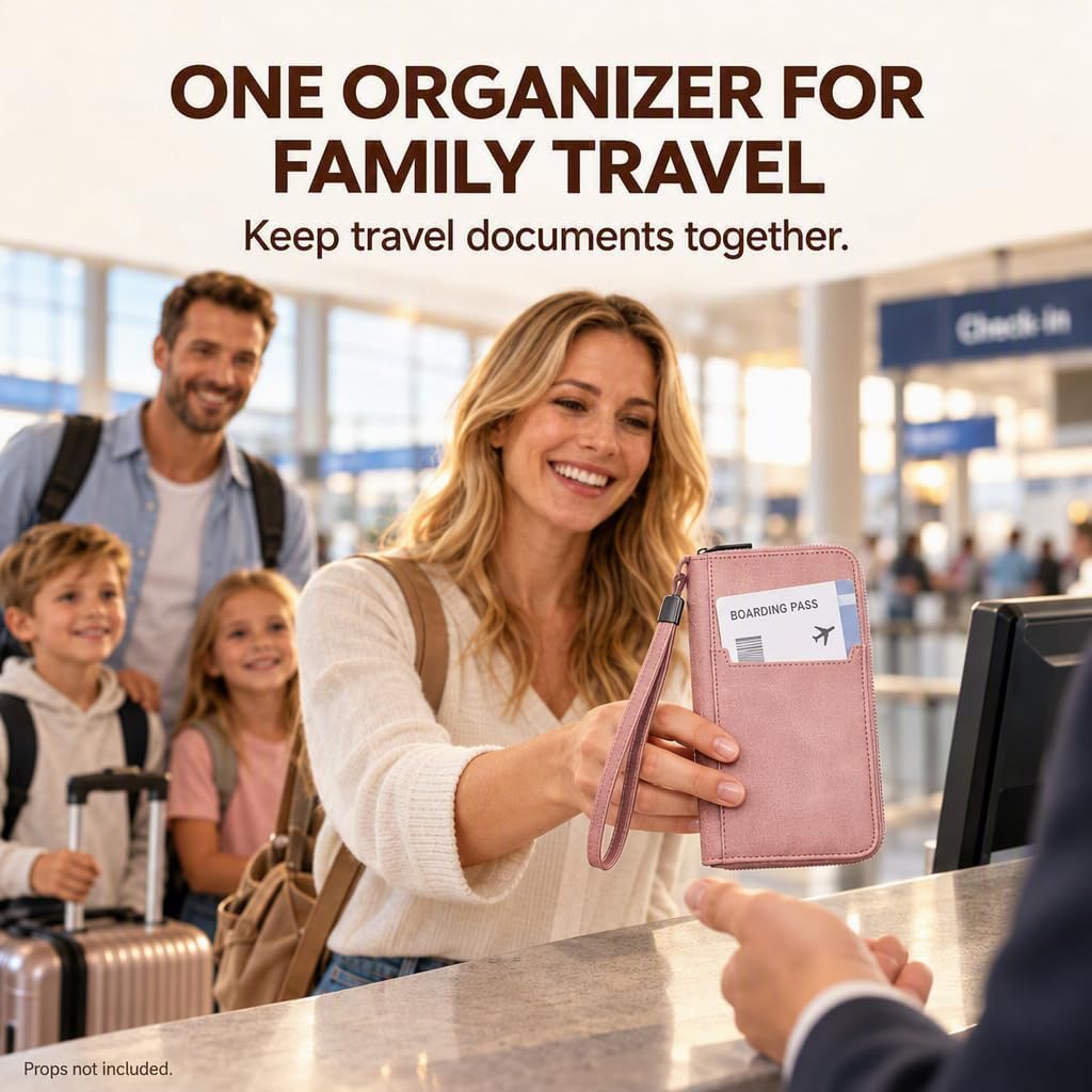 Soporte para pasaporte familiar para viajes, cartera de pasaporte c...