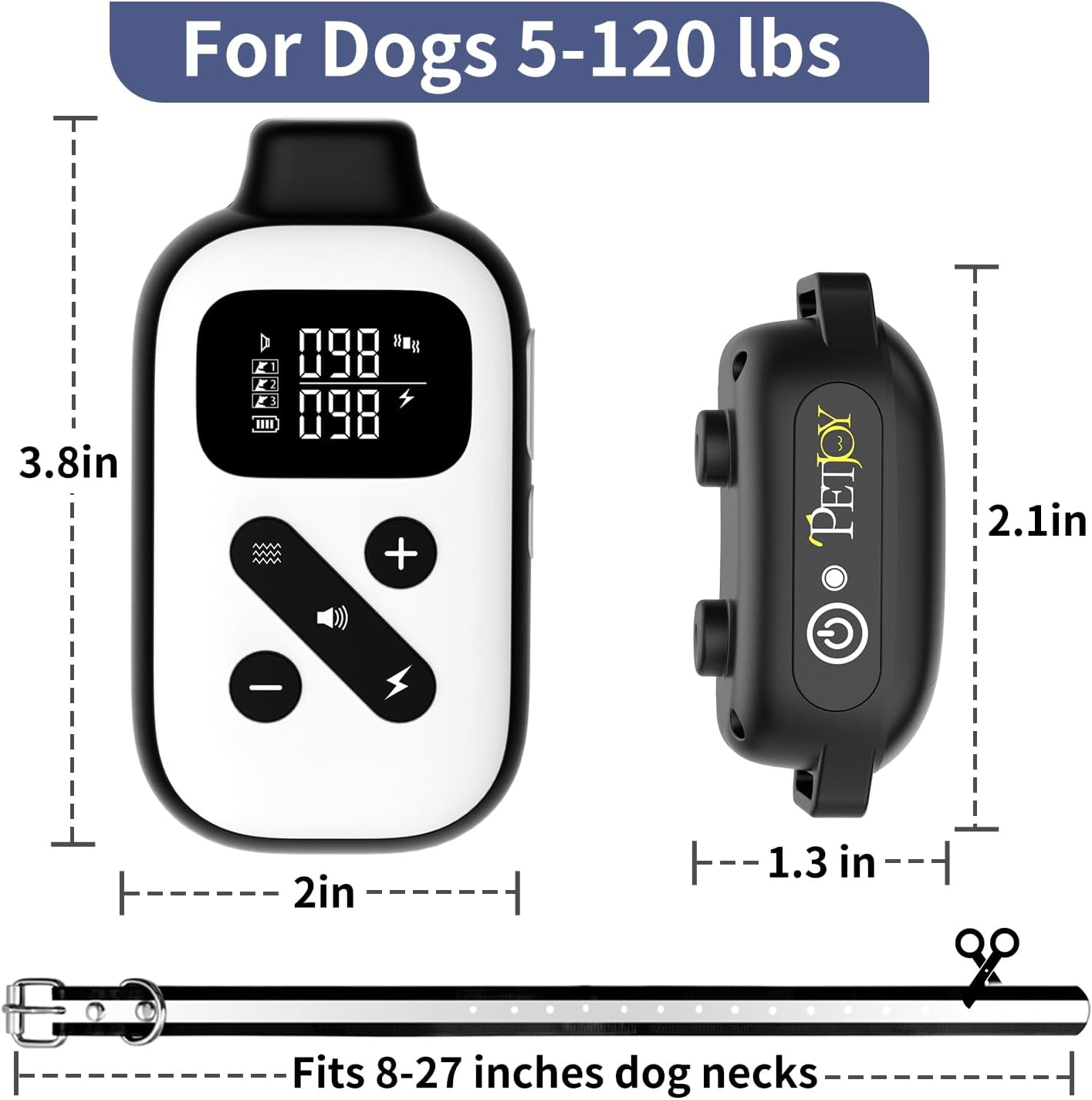 Collar de choque PetJoy para perros grandes, collar antiladridos co...