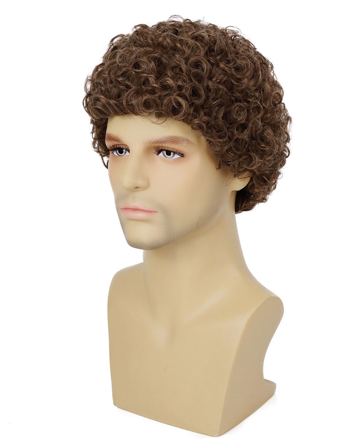 G&amp;T Wig Peluca rizada afro para hombre, pelucas cortas de color...