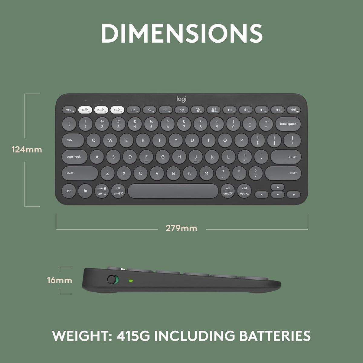 Logitech Pebble Keys 2 K380s Teclado inalámbrico Bluetooth - Grafit...