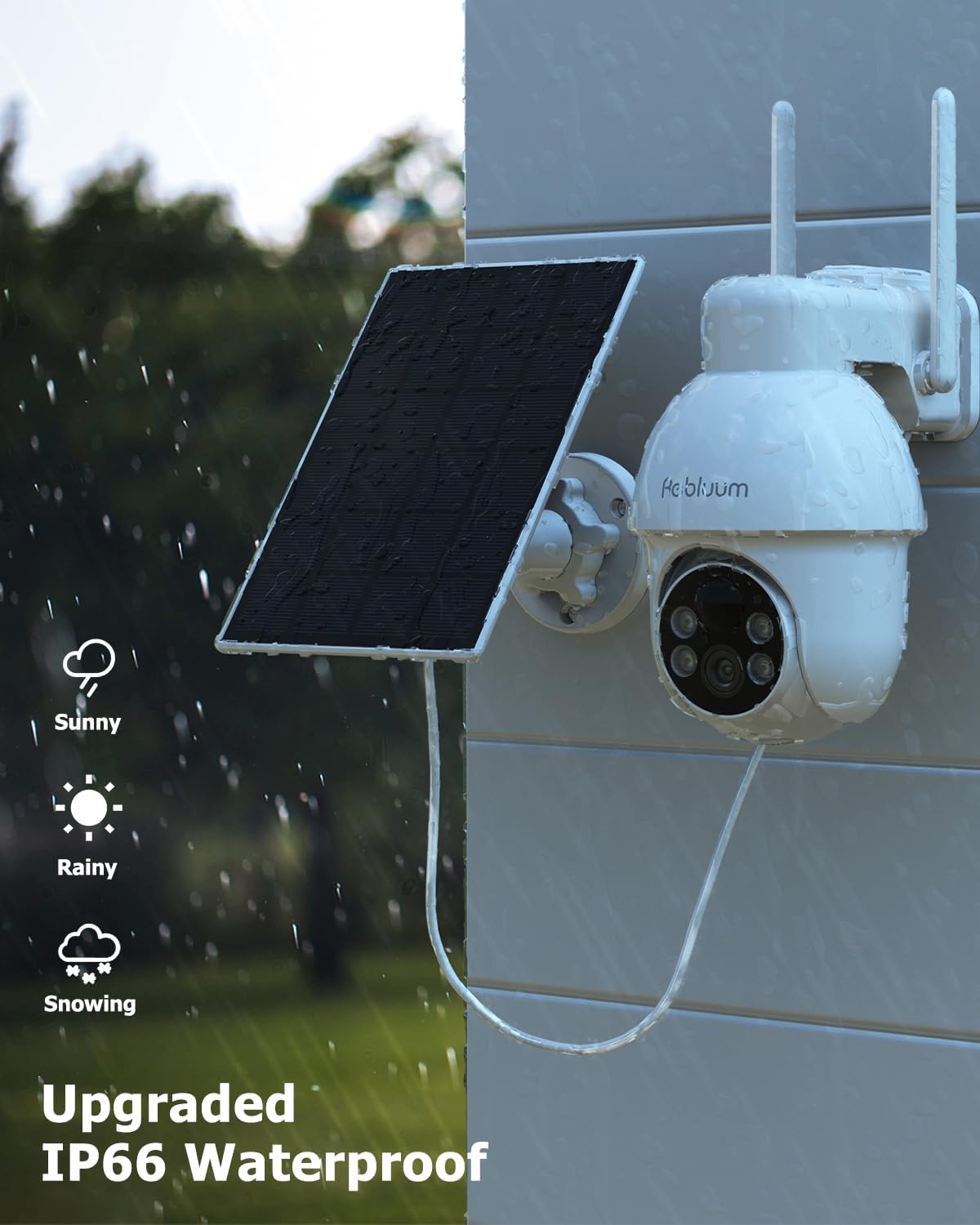 Rebluum Cámara de seguridad inalámbrica para exteriores, cámara de...