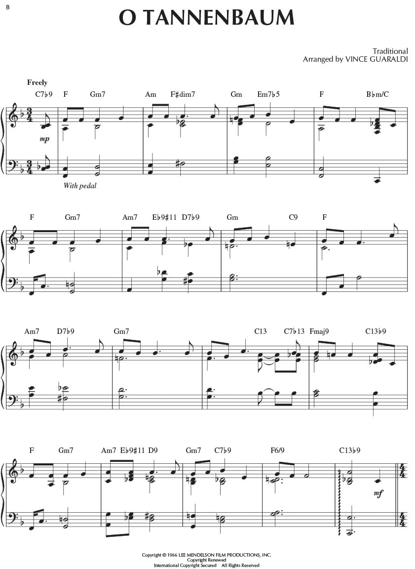 Un cancionero navideño para piano solo de Charlie Brown | Partitura...