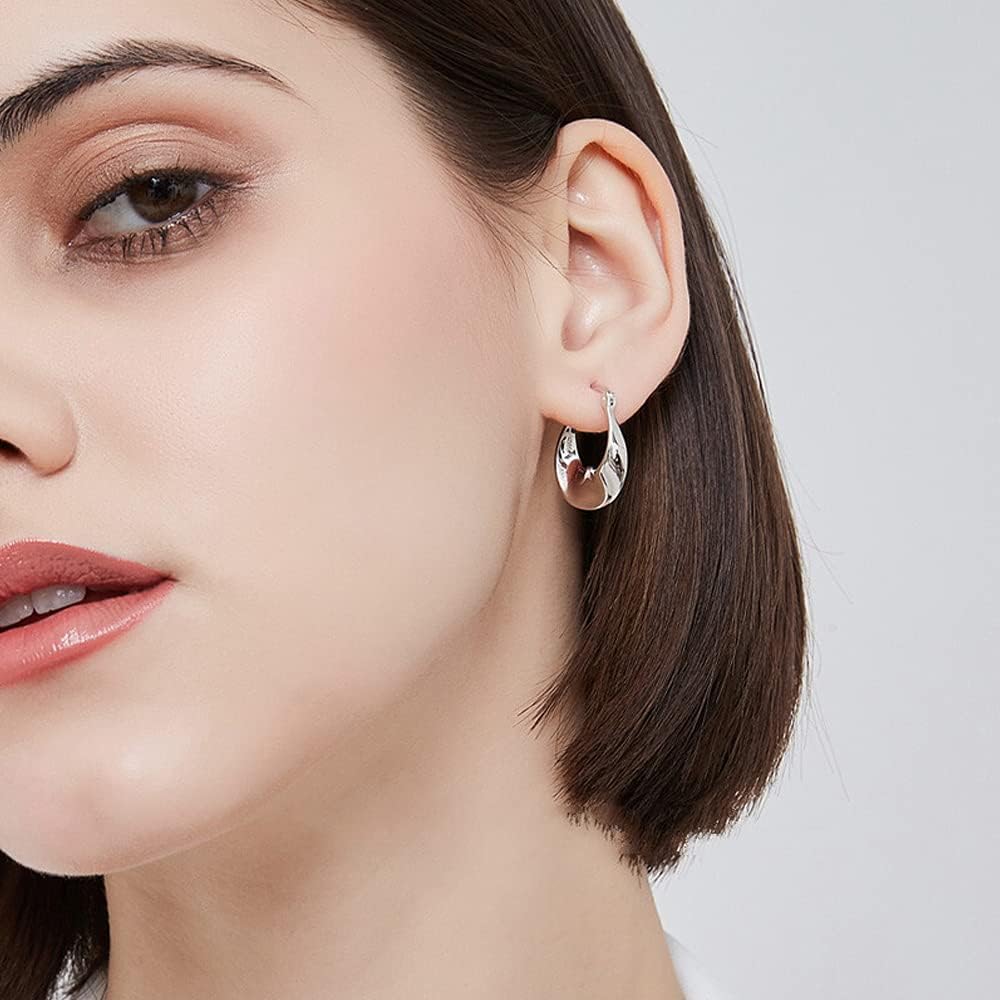 Aretes de Plata de Ley 925 Aretes de Aro de Plata para Mujeres Aros...