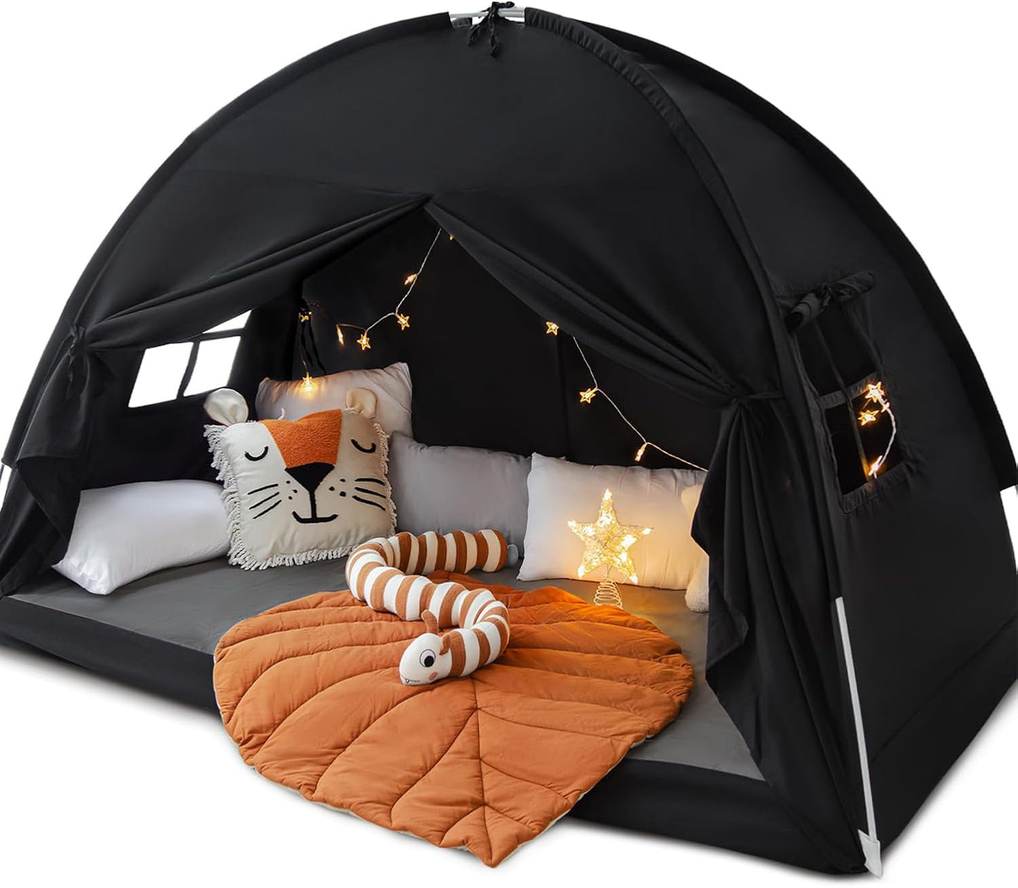 Toldo de cama de tamaño completo, litera para niños, tienda de camp...