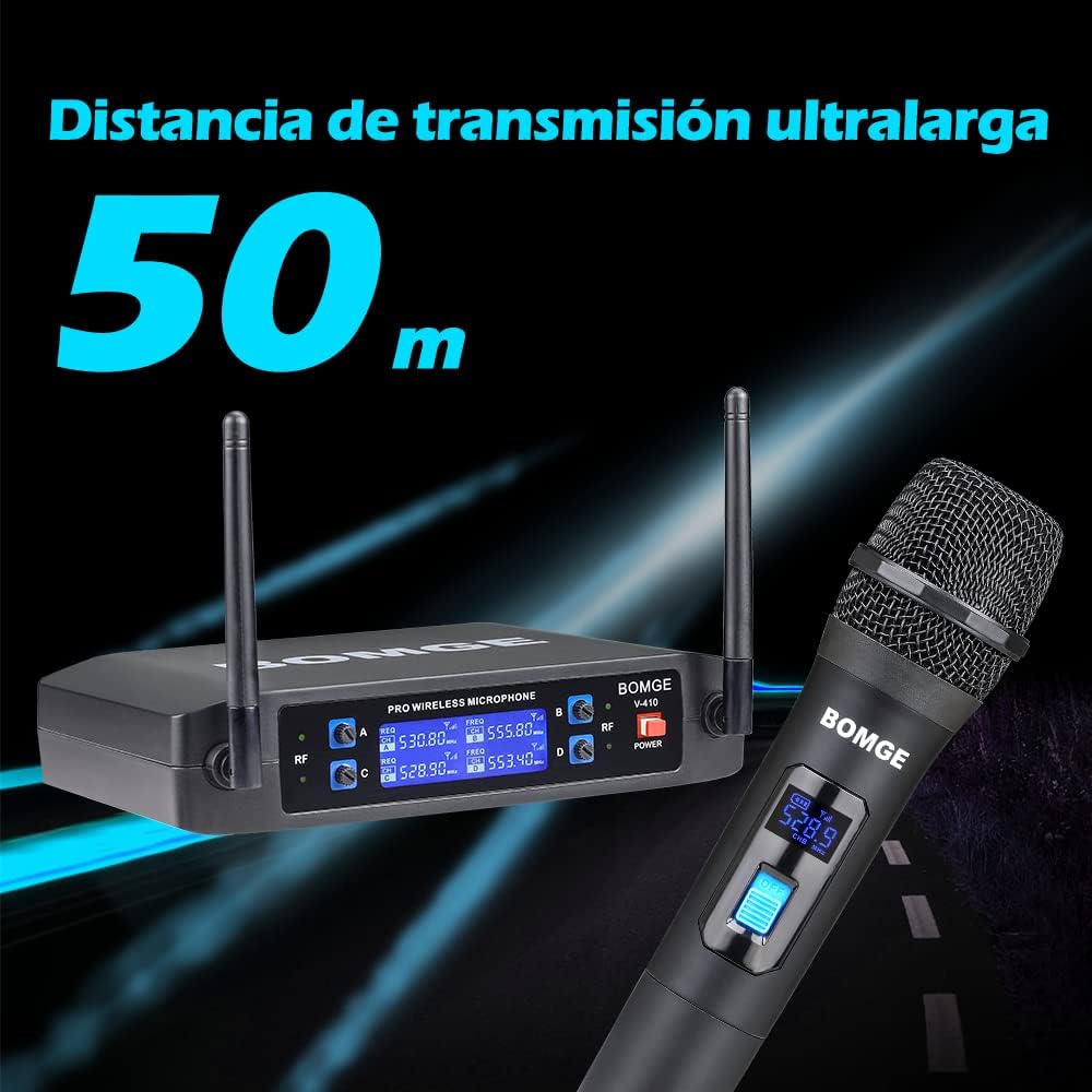 BOMGE Sistema de micrófono inalámbrico, juego de micrófono inalámbr...