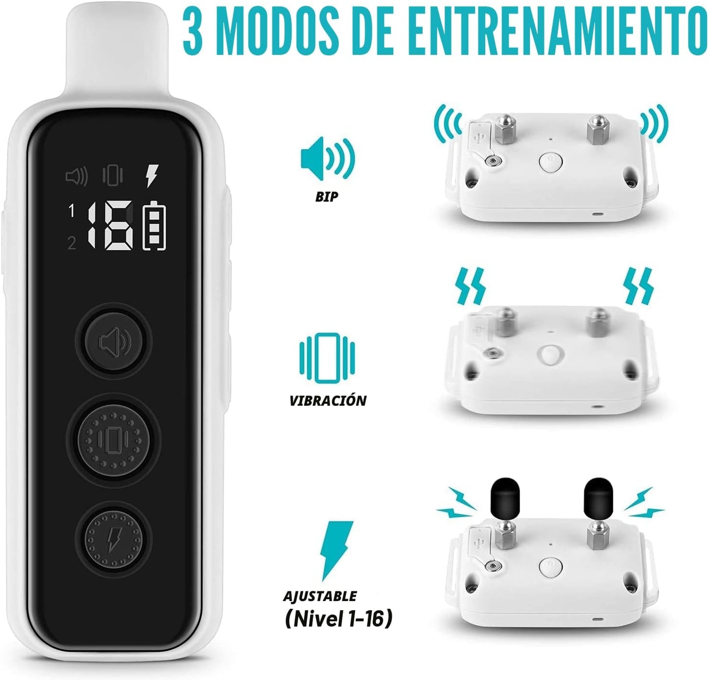 Bousnic Collar de choque para perros 2 perros, (8-120 libras), coll...