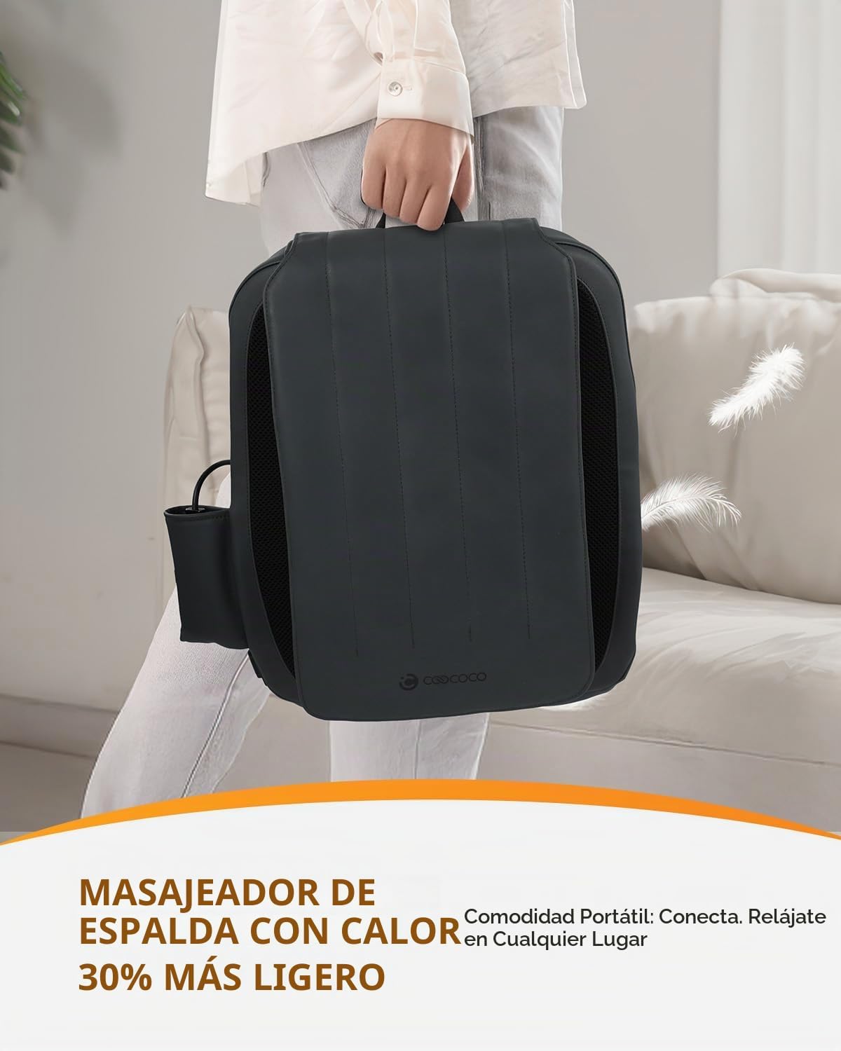 CooCoCo Masajeador de espalda baja con calor, masajeador de espalda...