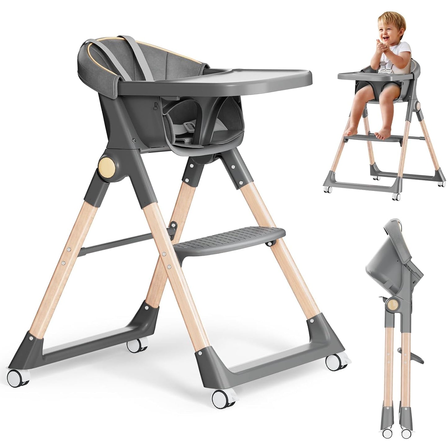 Silla Alta para Bebé, Sillas Altas para Bebés y Niños Pequeños, Sil...