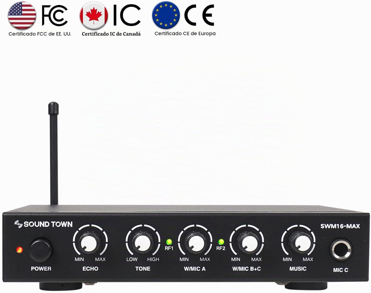 Sound Town Sistema mezclador de karaoke con micrófono inalámbrico c...