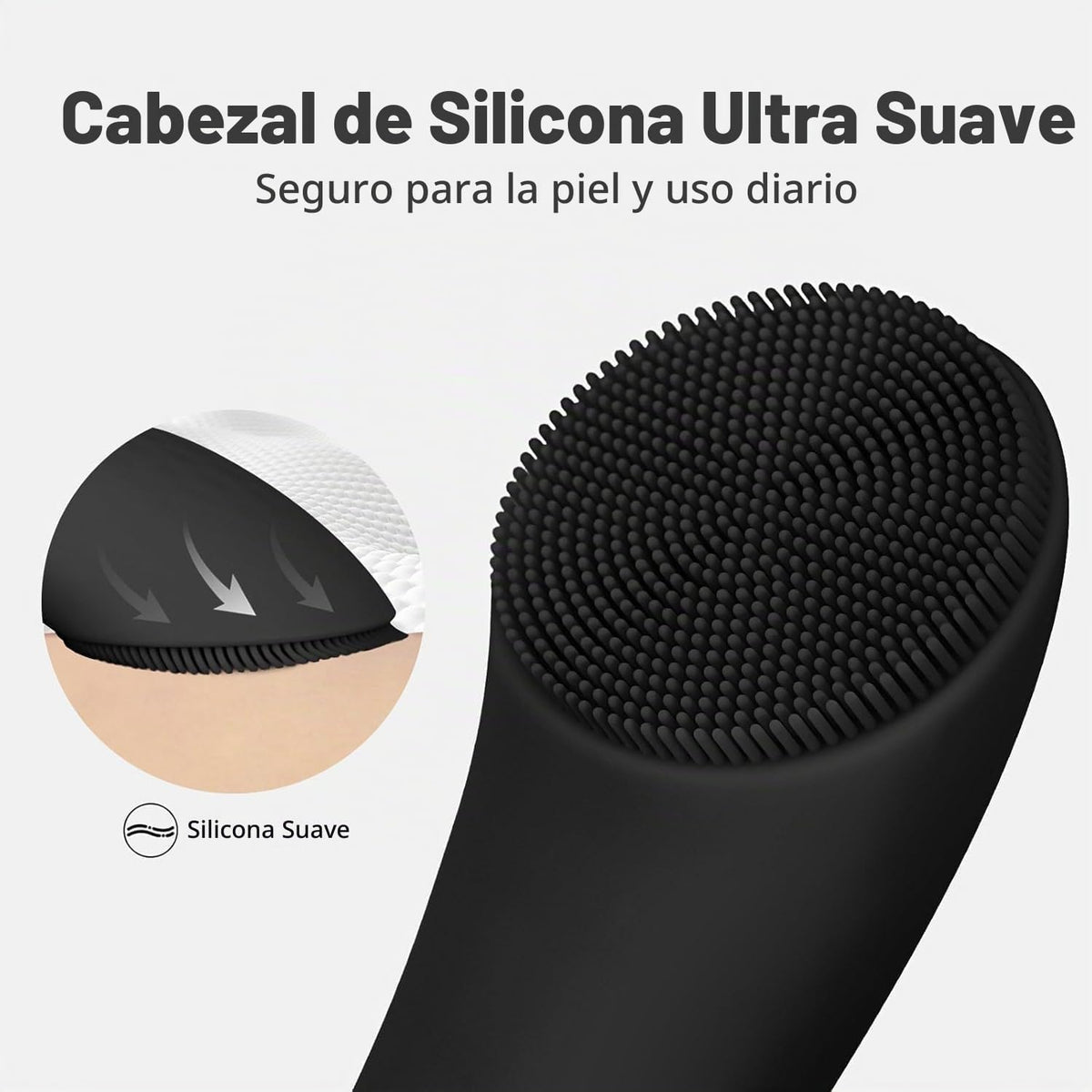 PRITECH Cepillo de limpieza facial, depurador facial de silicona re...