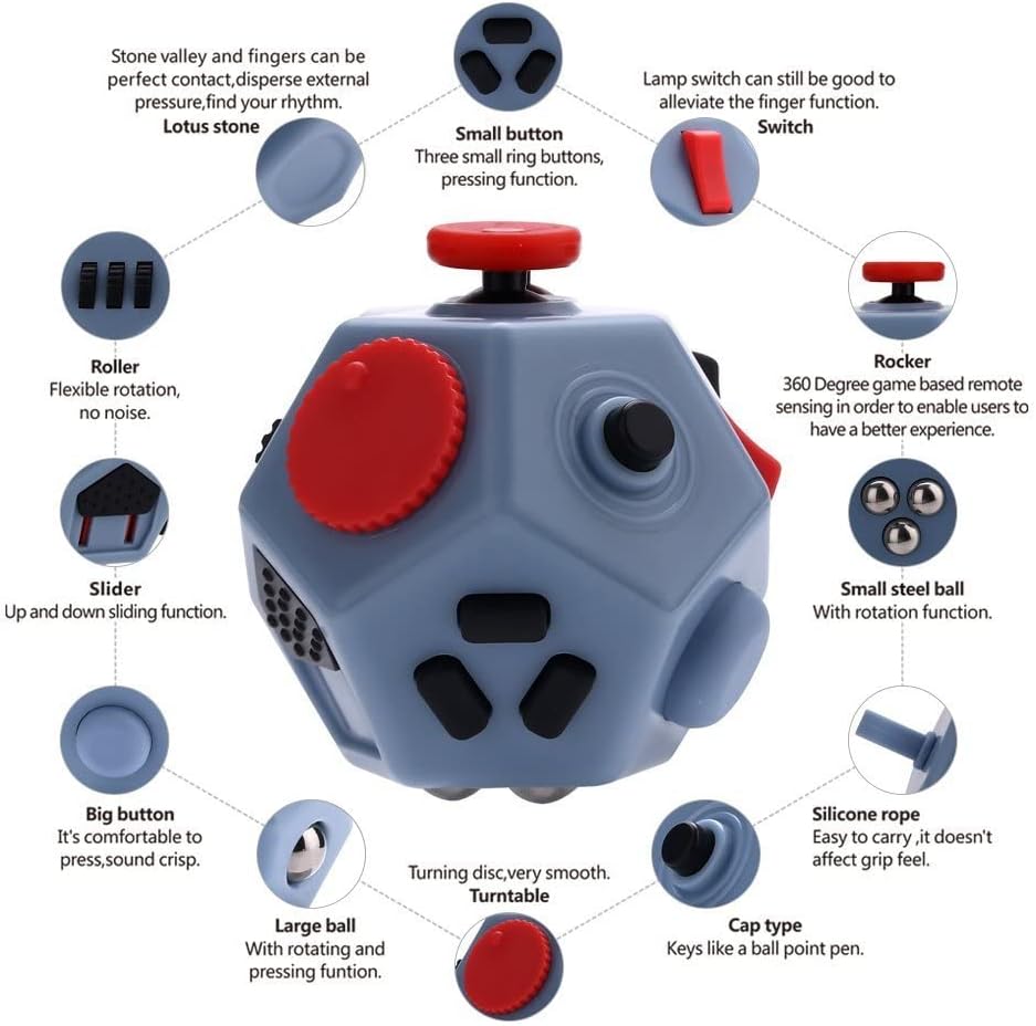 UOOEFUN Pequeños juguetes fidget, juguetes fidget de 12 lados, mini...