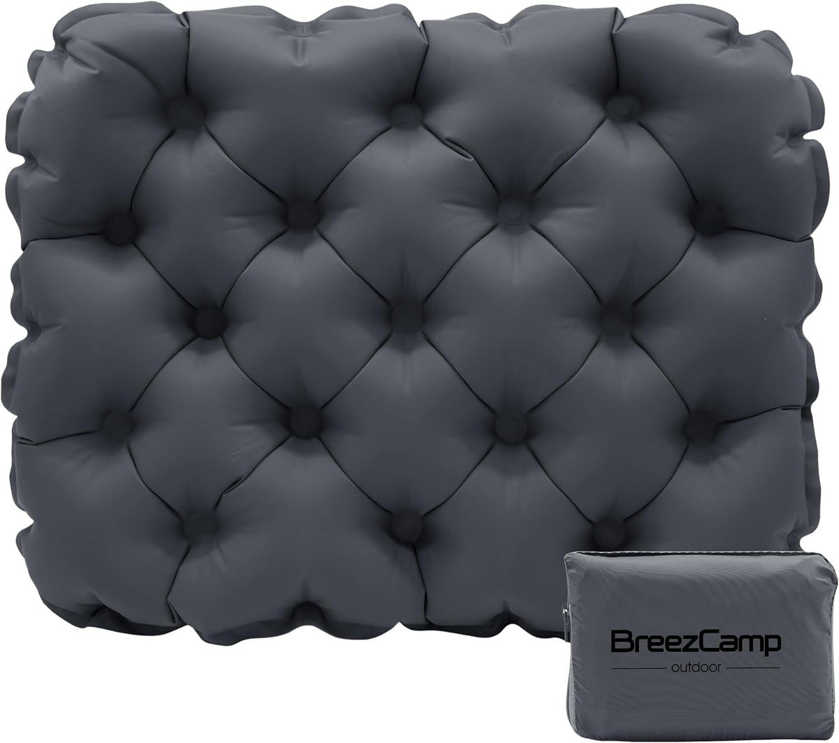 BreezCamp Cojín de asiento inflable, almohadilla ligera para asient...