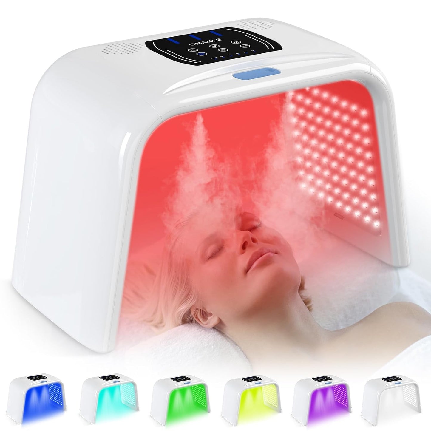 Holsn Terapia de luz LED para cara con spray LED para terapia corpo...