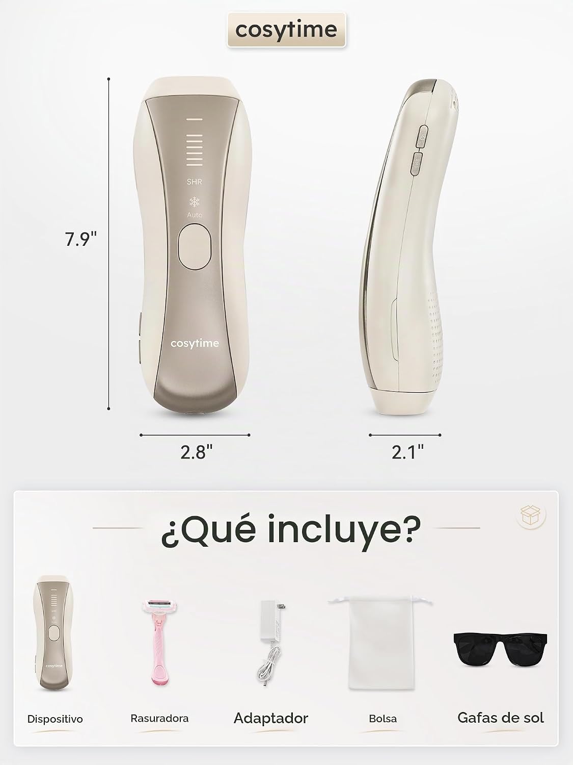 Cosytime Depilación láser IPL para mujeres y hombres, dispositivo d...