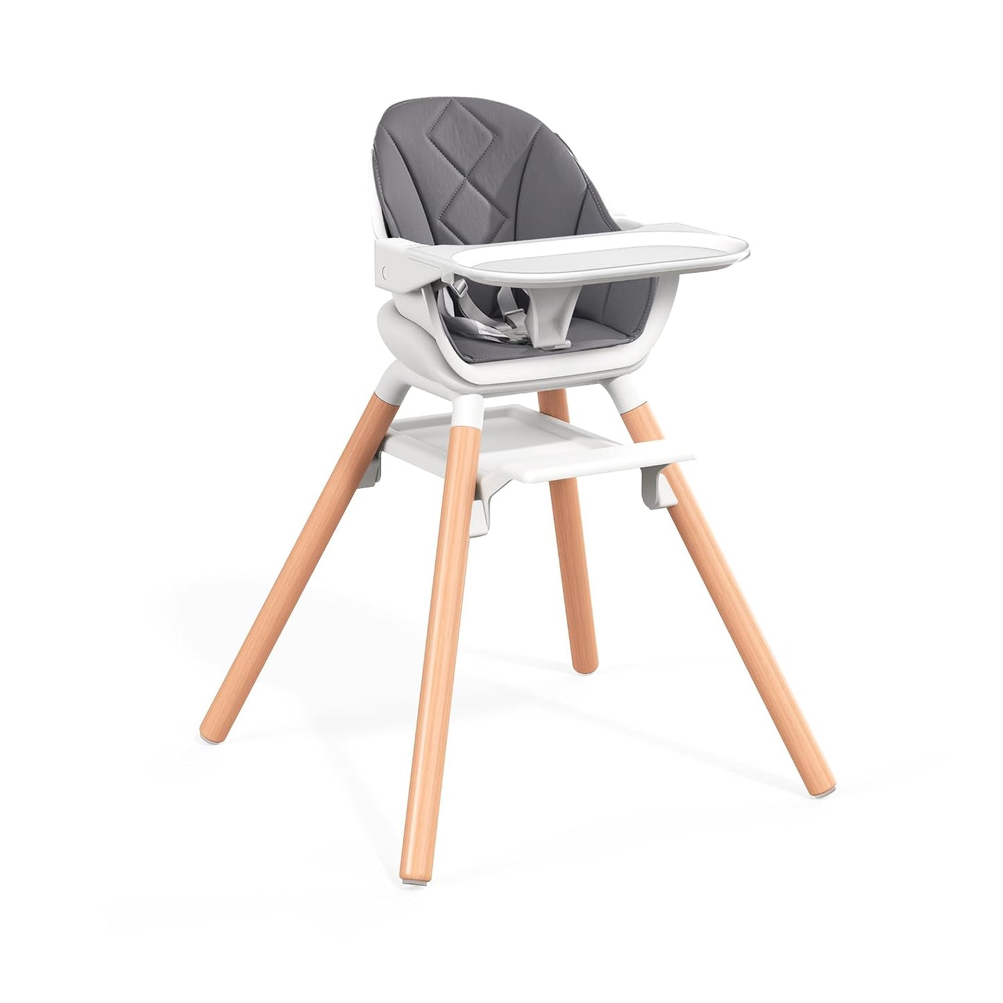 DDIOYIUR Silla alta convertible 6 en 1 para bebé, patas de madera d...