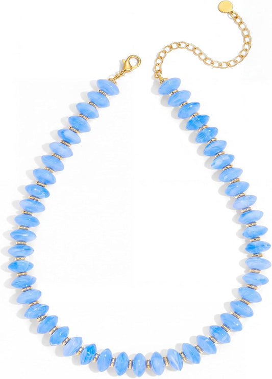 Forgreafa Collar de Cuentas para Mujer Gargantilla de Resina Boho R...