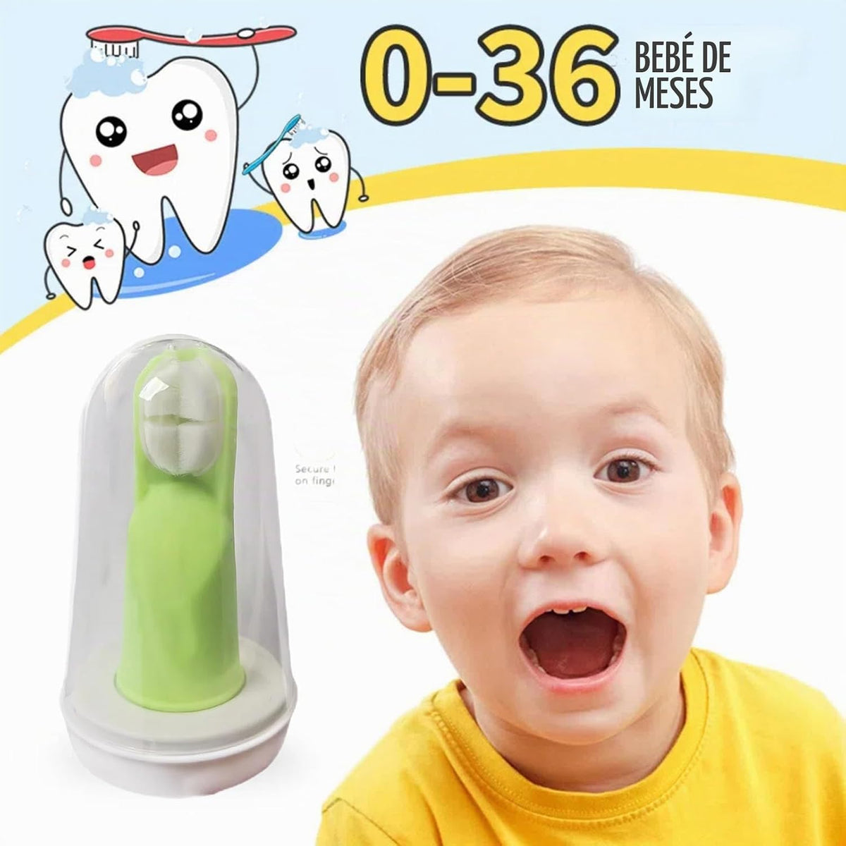 Cepillo de dientes para bebés, cepillo de dientes suave de silicona...