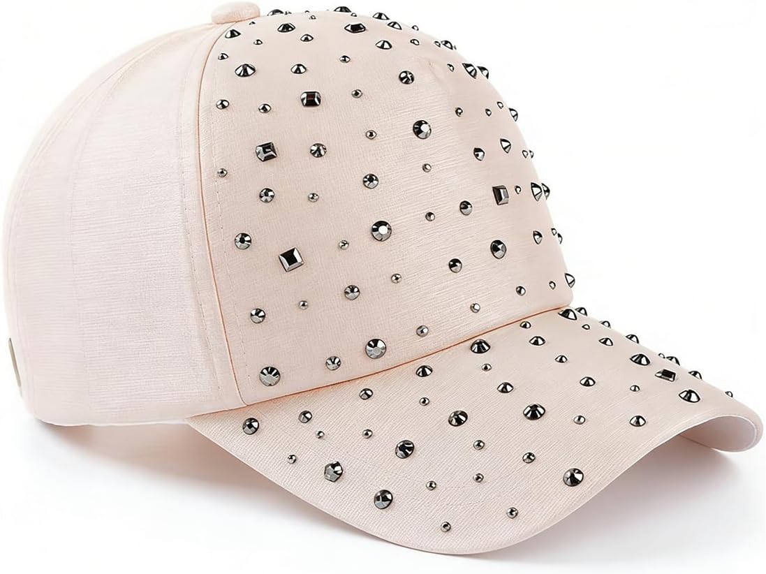 Gudessly Gorra de béisbol ajustable transpirable con diamantes de i...