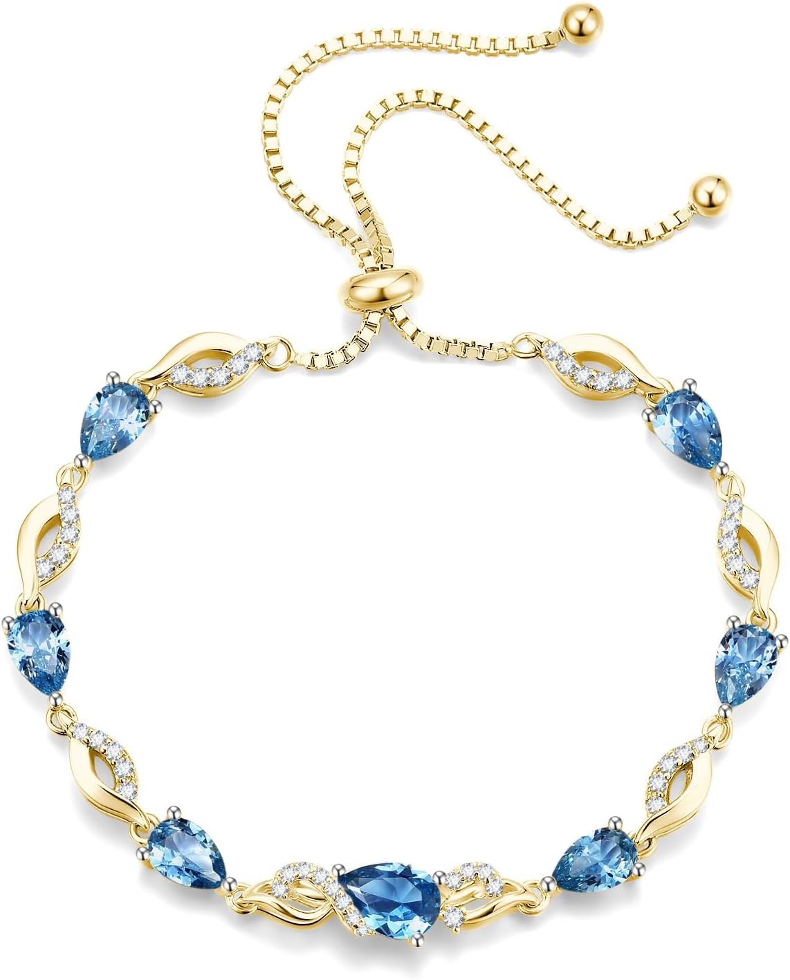 FANCIME Pulsera de tenis ajustable con piedra natal para mujer | Di...