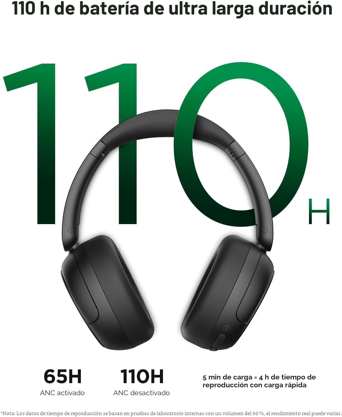 TALIX H30 Auriculares híbridos con cancelación activa de ruido, 110...