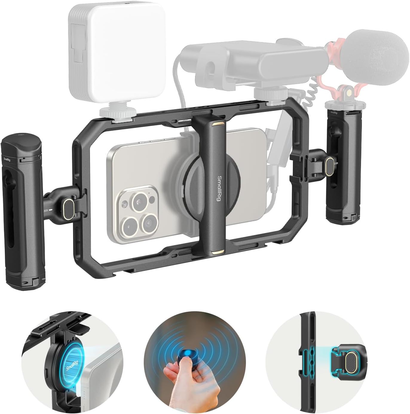 SmallRig Kit Básico de Jaula de Teléfono de Liberación Rápida Unive...
