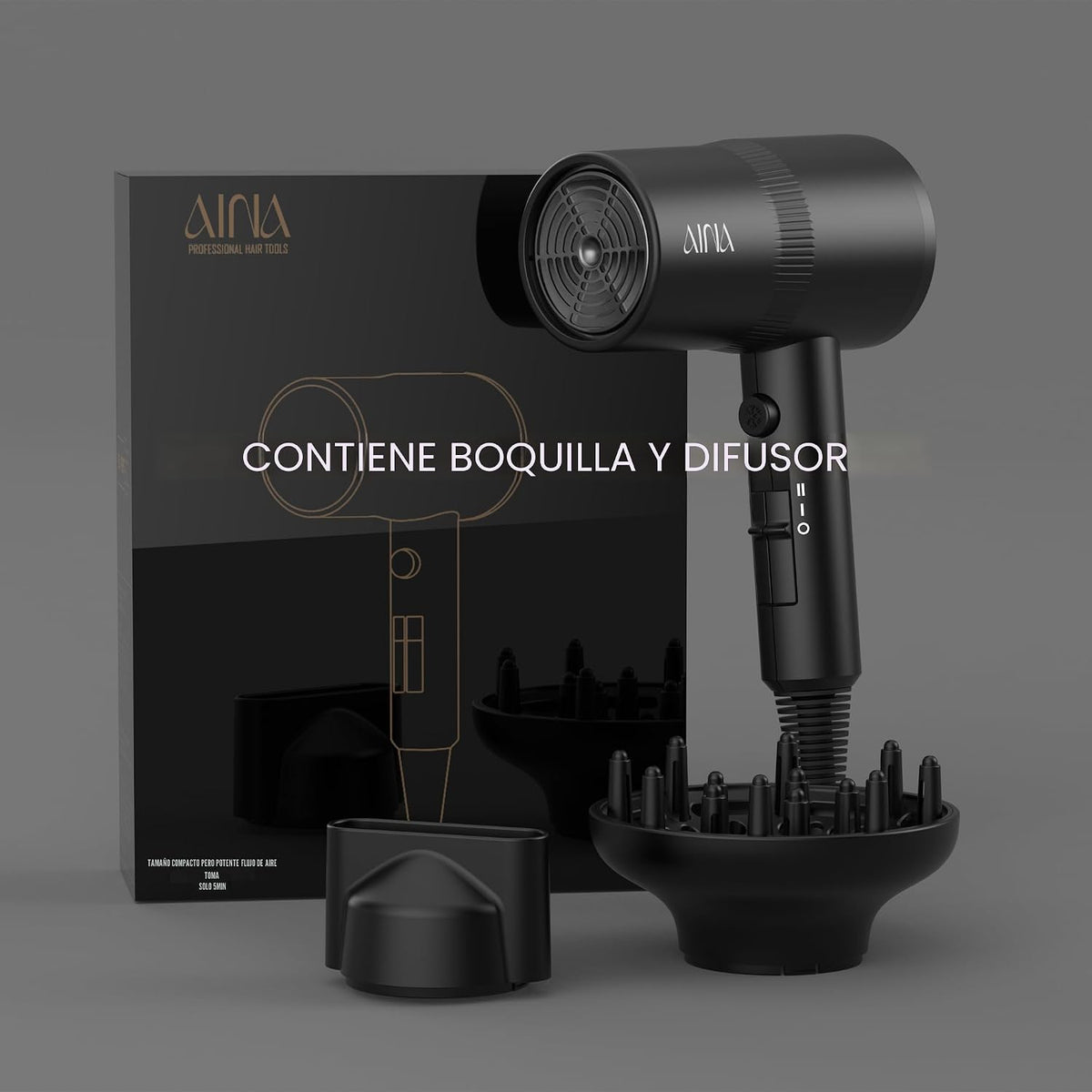 AINA Secador de Cabello con Difusor, Secador de Cabello para Mujere...