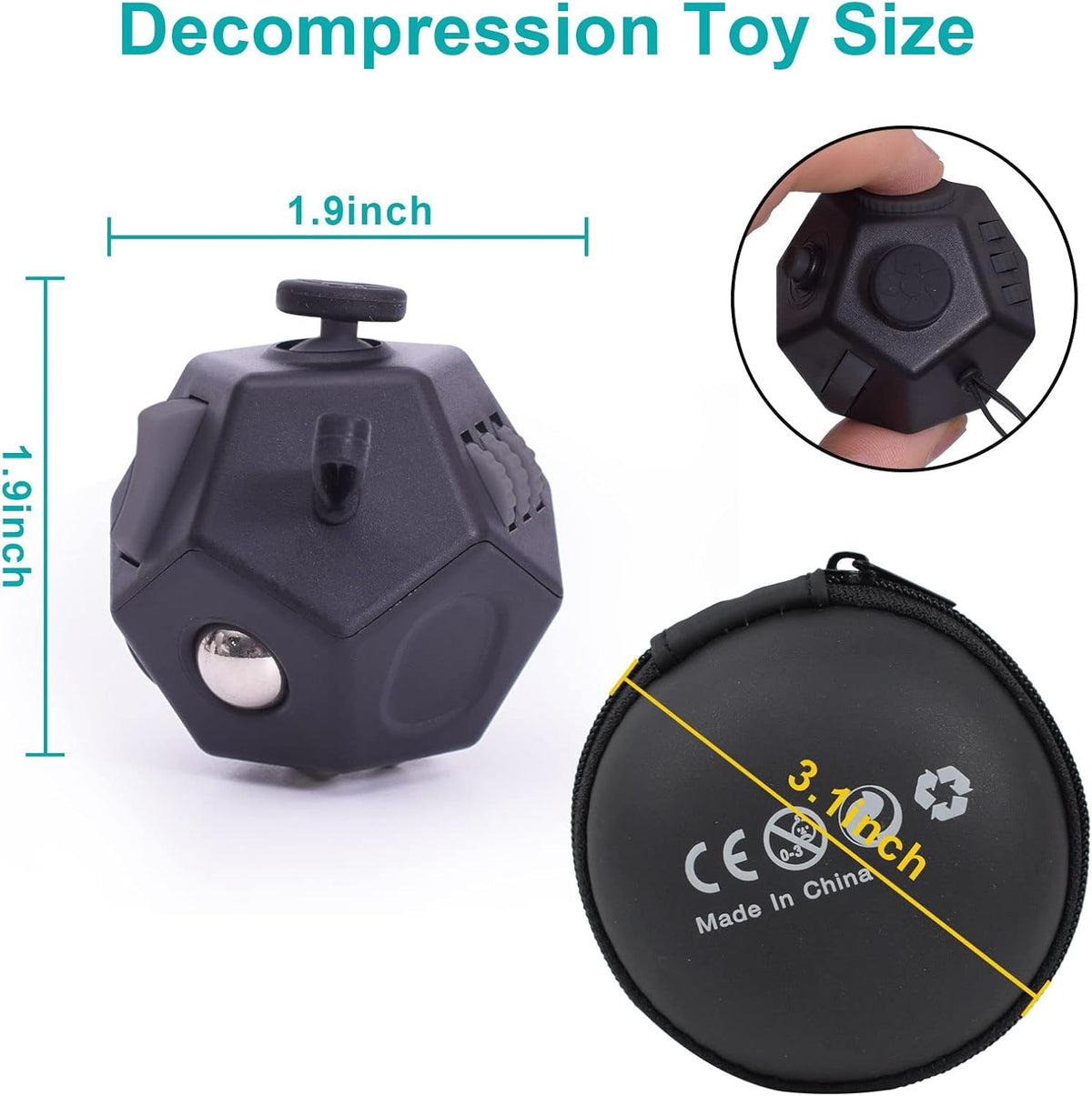 UOOEFUN Mini Juguetes Fidget, Cubos de Juguete Fidget Negros Genial...