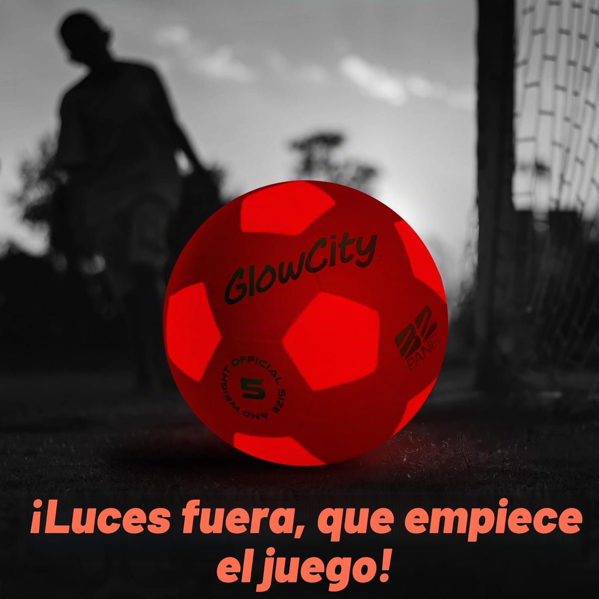 GlowCity Balón de fútbol que brilla en la oscuridad - Tamaños 3, 4,...