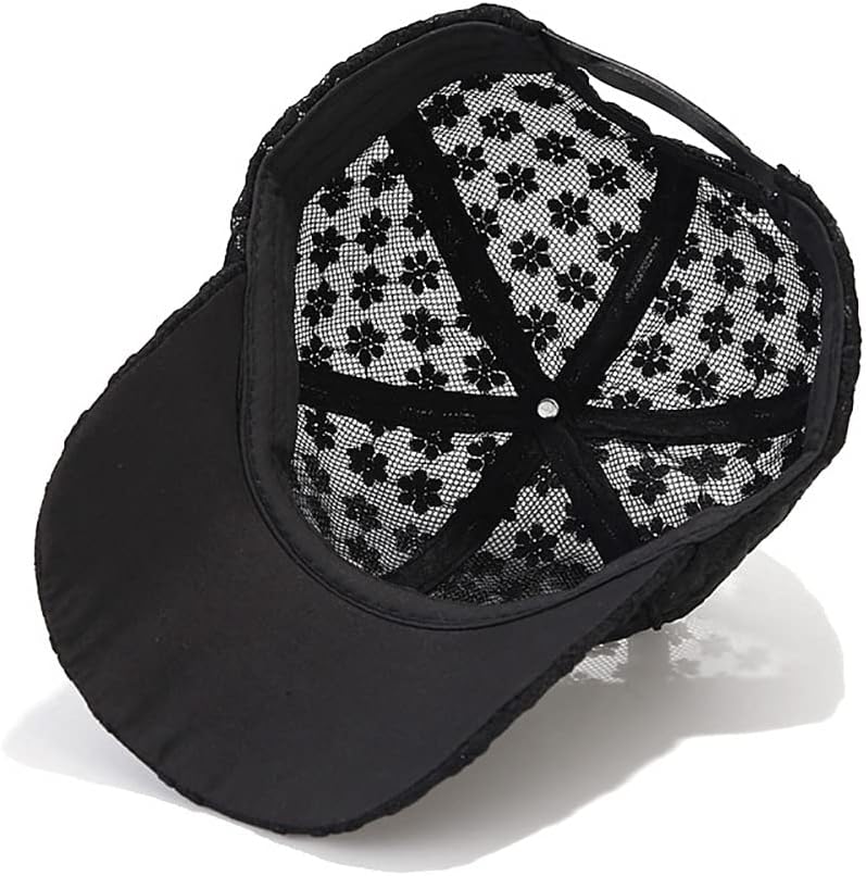 Tidefire Gorras de béisbol de flores pequeñas de encaje para mujer,...