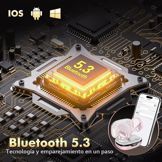 HAOYUYAN Auriculares inalámbricos, auriculares Bluetooth deportivos...