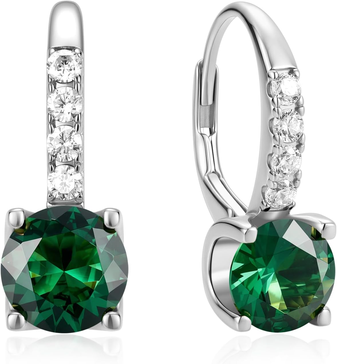 FANCIME Pendientes colgantes con piedra natal para mujer de plata d...
