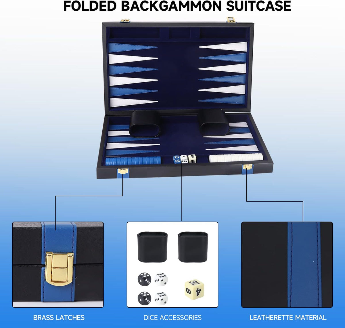 GSE Games &amp; Sports Expert - Juego de mesa de backgammon de piel...