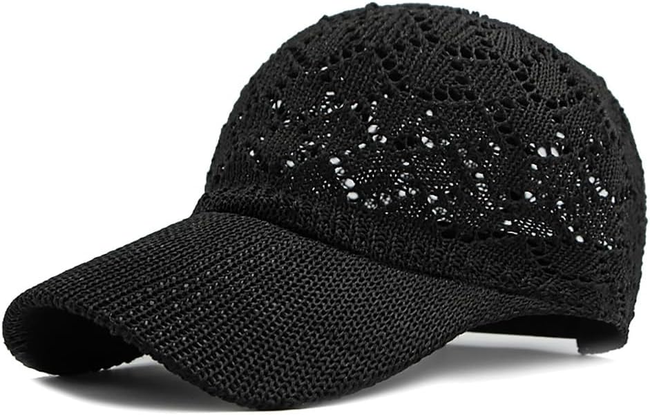 FASHIXD Gorra de béisbol de malla tejida de verano para mujer, somb...