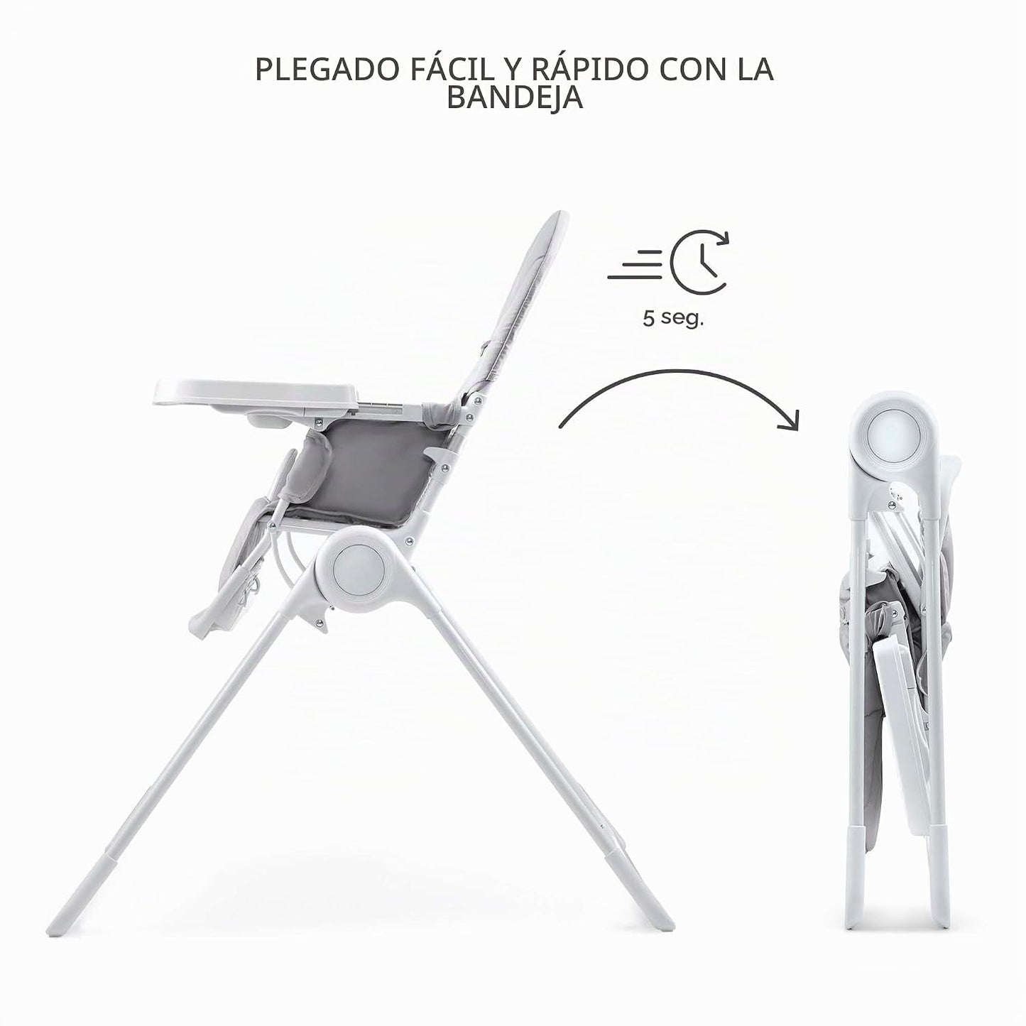 Kinderkraft BINCI - Silla alta plegable, ligera, 11 libras, compact...