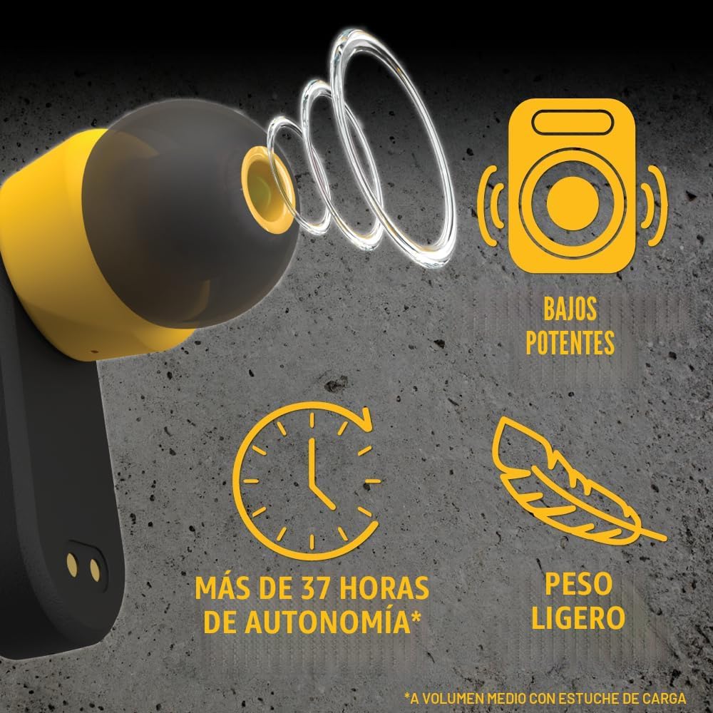 DEWALT Audífonos completamente inalámbricos de alta resistencia, au...